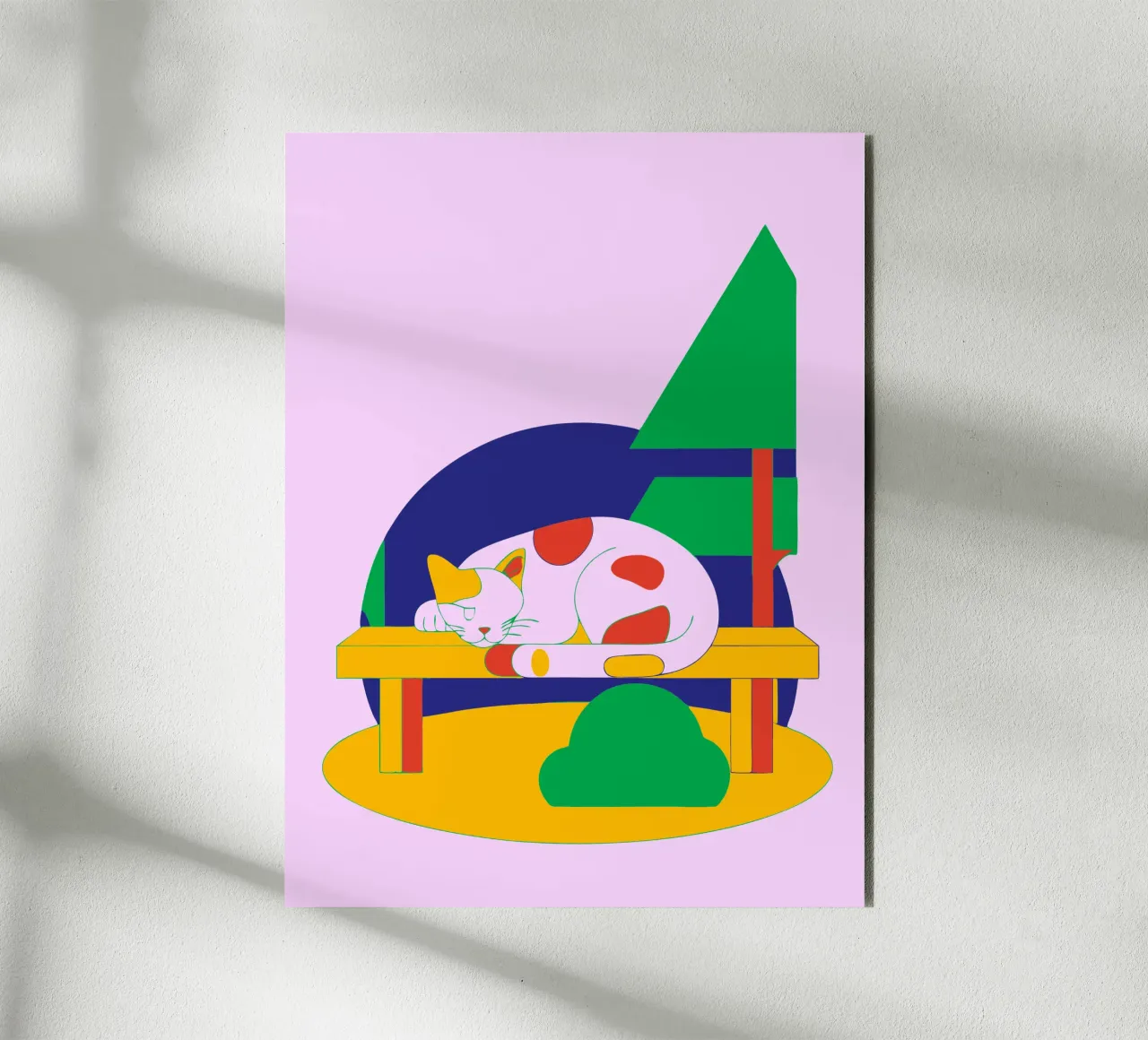 Gatto che dorme alluminio dibond da OUR SHOP