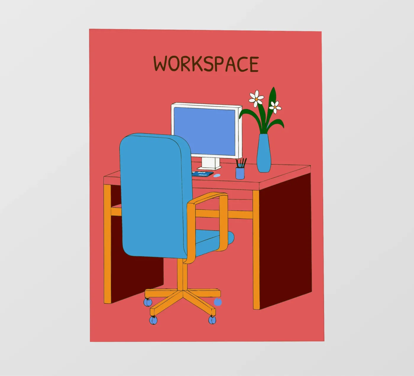 Computer Table Fototapete von OUR SHOP