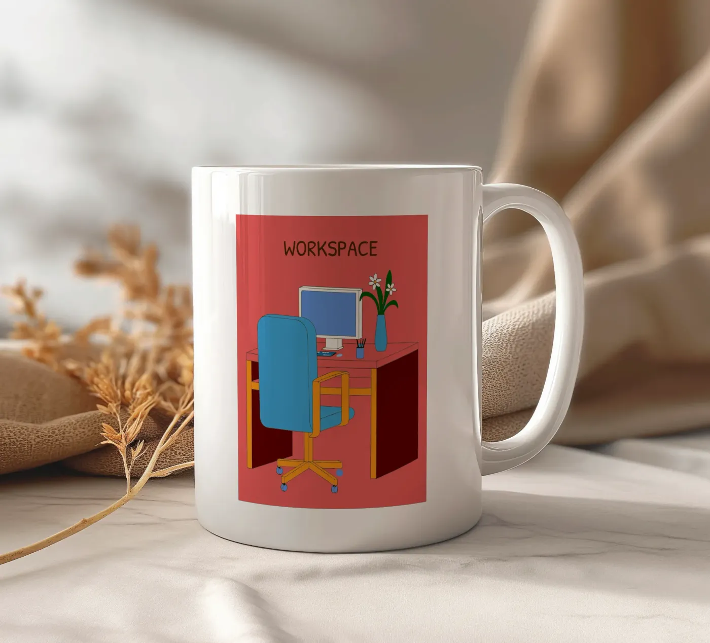 Computer Table ceramic mug by OUR SHOP