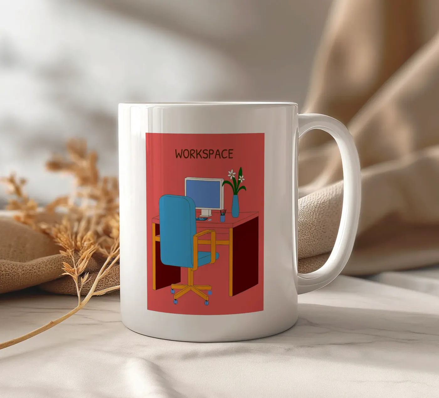 Computer Table ceramic mug by OUR SHOP