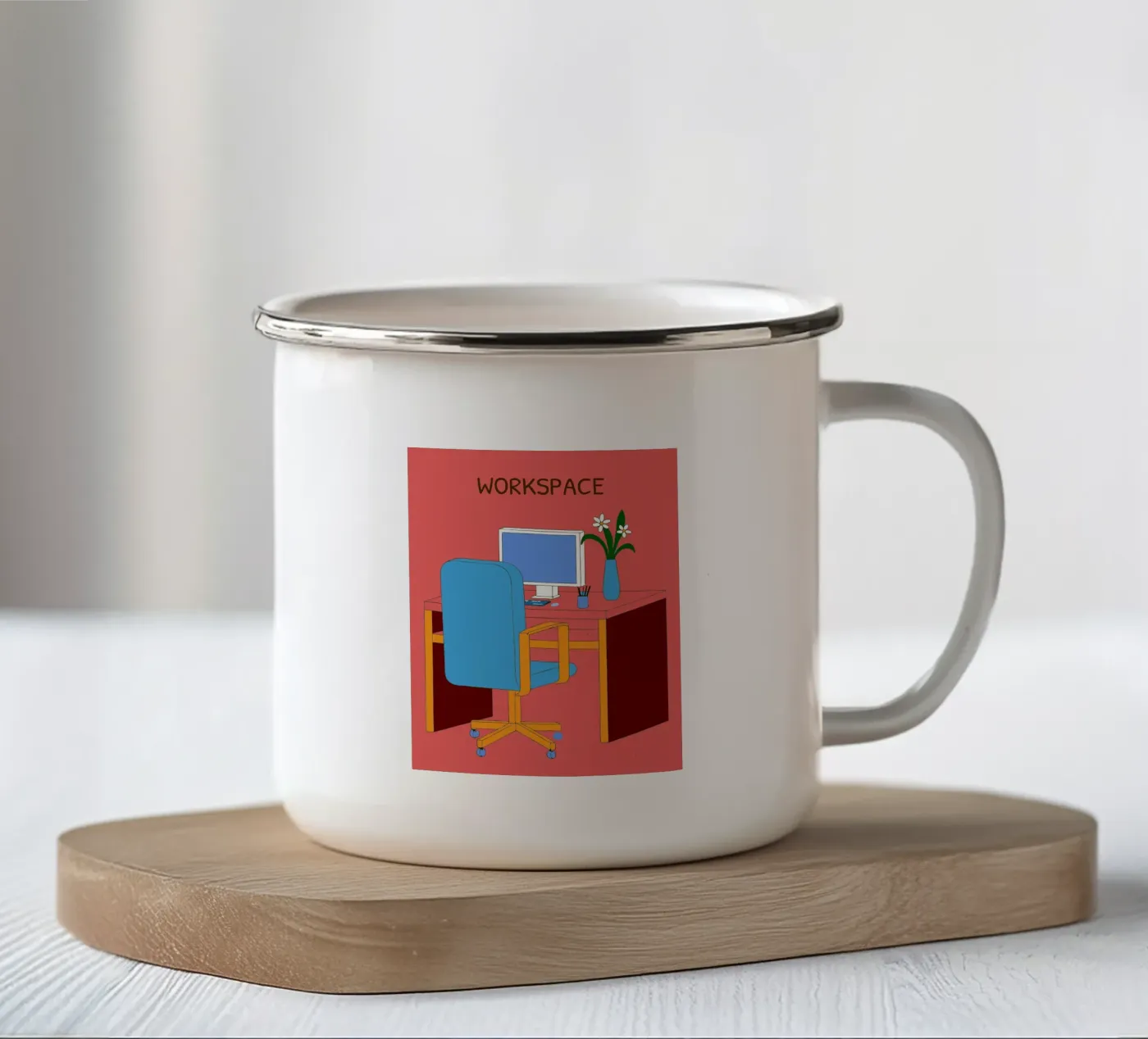 Computer Table enamel mug by OUR SHOP