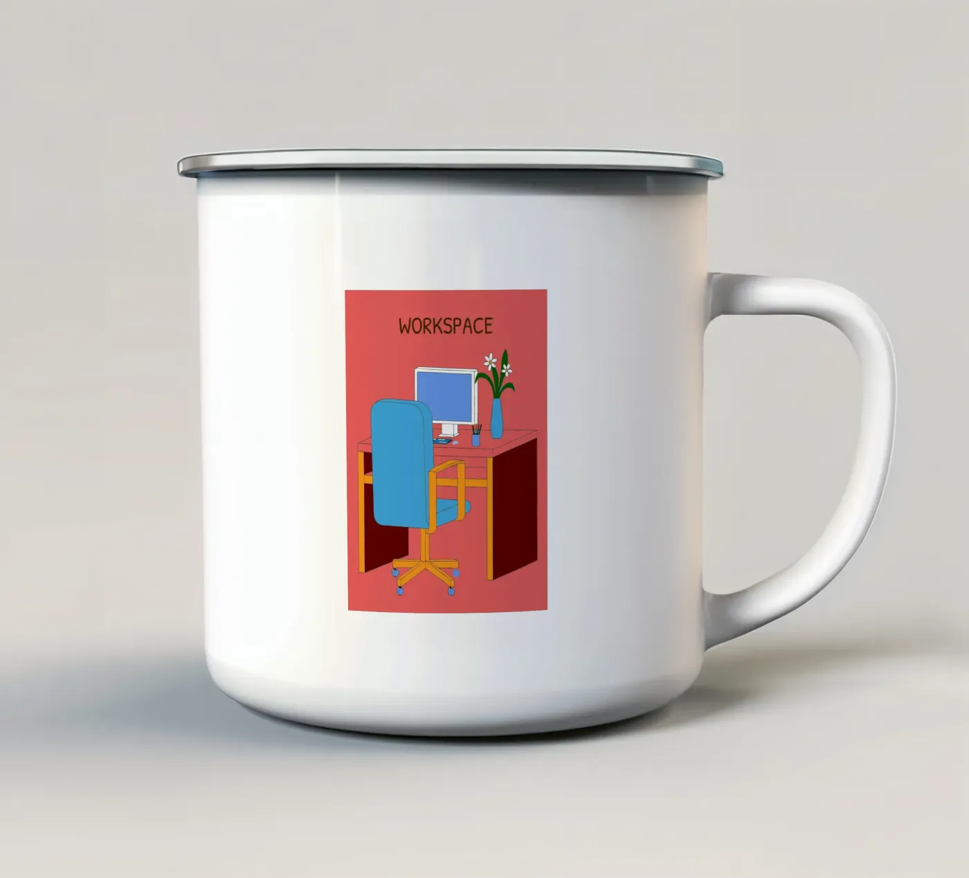 Computer Table enamel mug by OUR SHOP