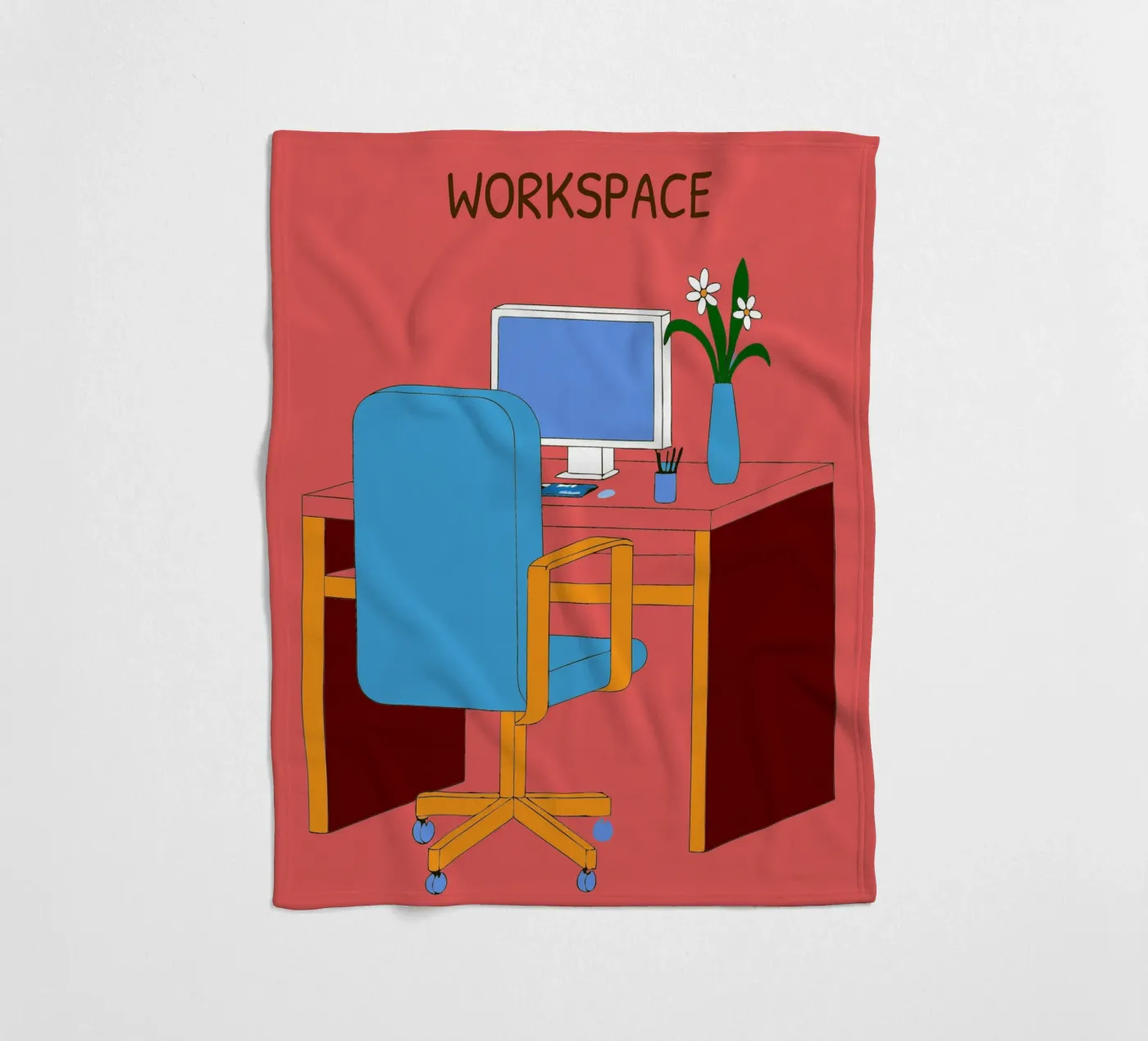 Computer Table fleece blanket by OUR SHOP