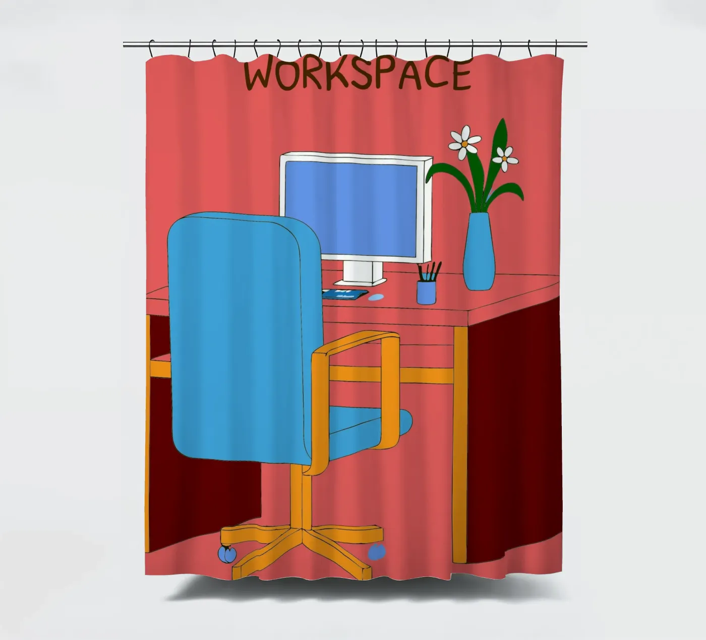 Computer-Tisch Duschvorhang von OUR SHOP