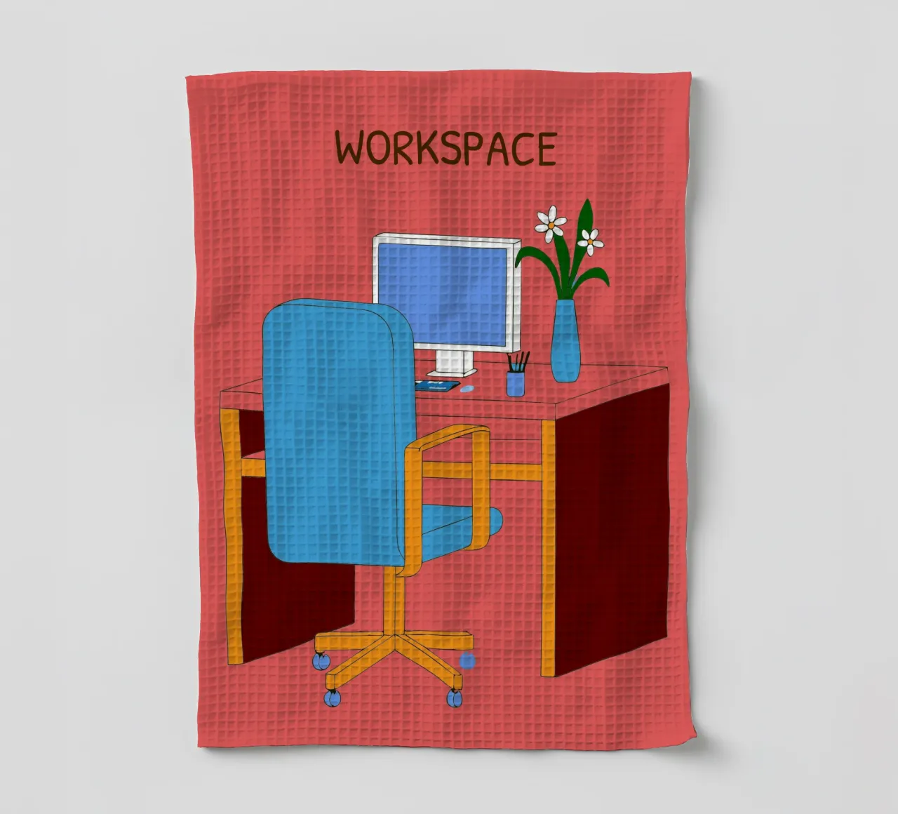 Computer Table tea towel by OUR SHOP