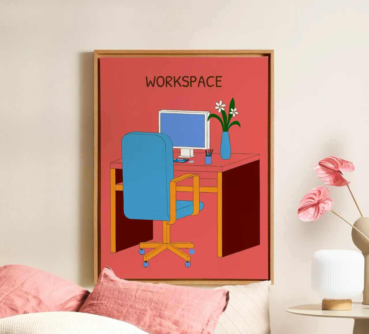 Computer Table canvas by OUR SHOP