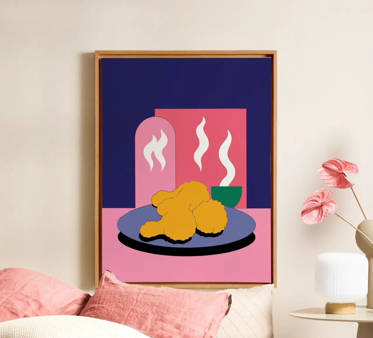 Crispy Chicken canvas with Floater frame by OUR SHOP