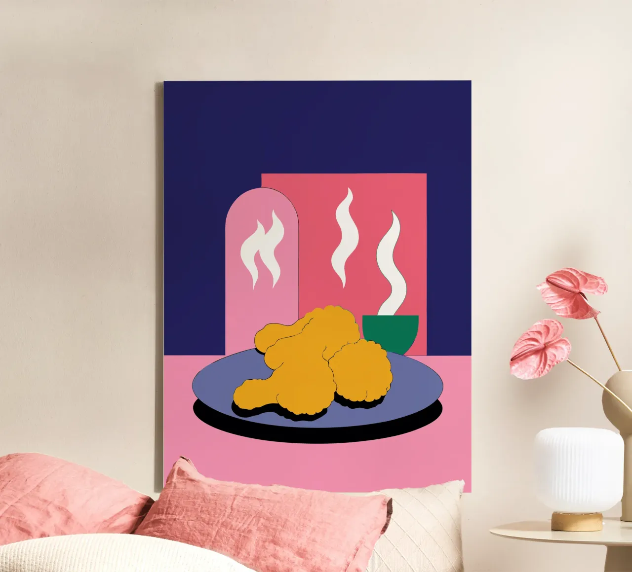 Crispy Chicken canvas with Floater frame by OUR SHOP