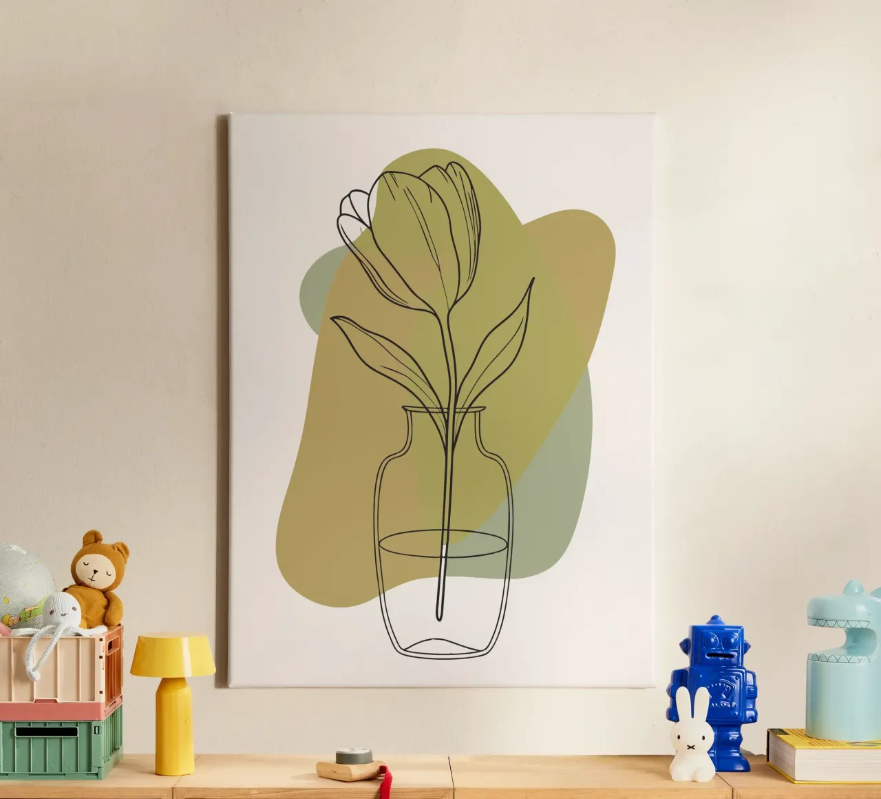 Tulipani in vaso tela con Cornice a cassetta da RELAXING TOUCH