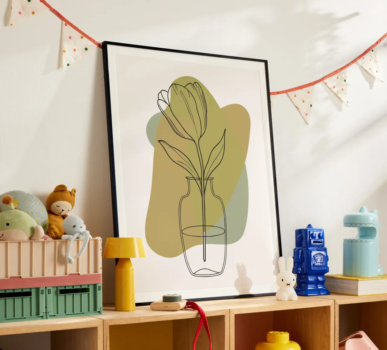 Tulipani in vaso poster con telaio in plastica da RELAXING TOUCH