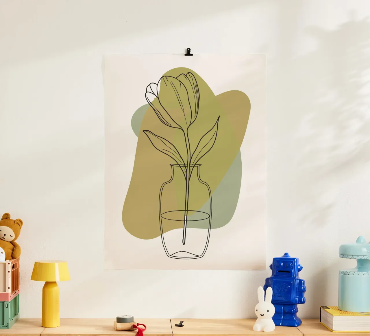 Tulipani in vaso poster con telaio in plastica da RELAXING TOUCH