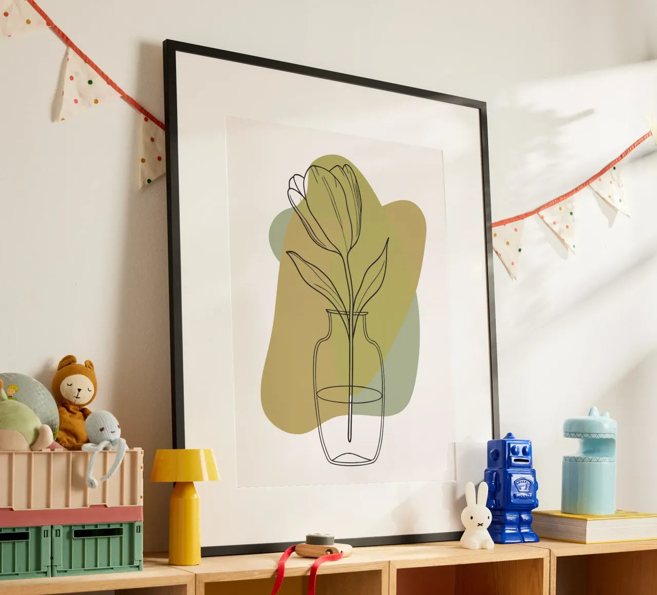 Tulipani in vaso poster con telaio in plastica da RELAXING TOUCH