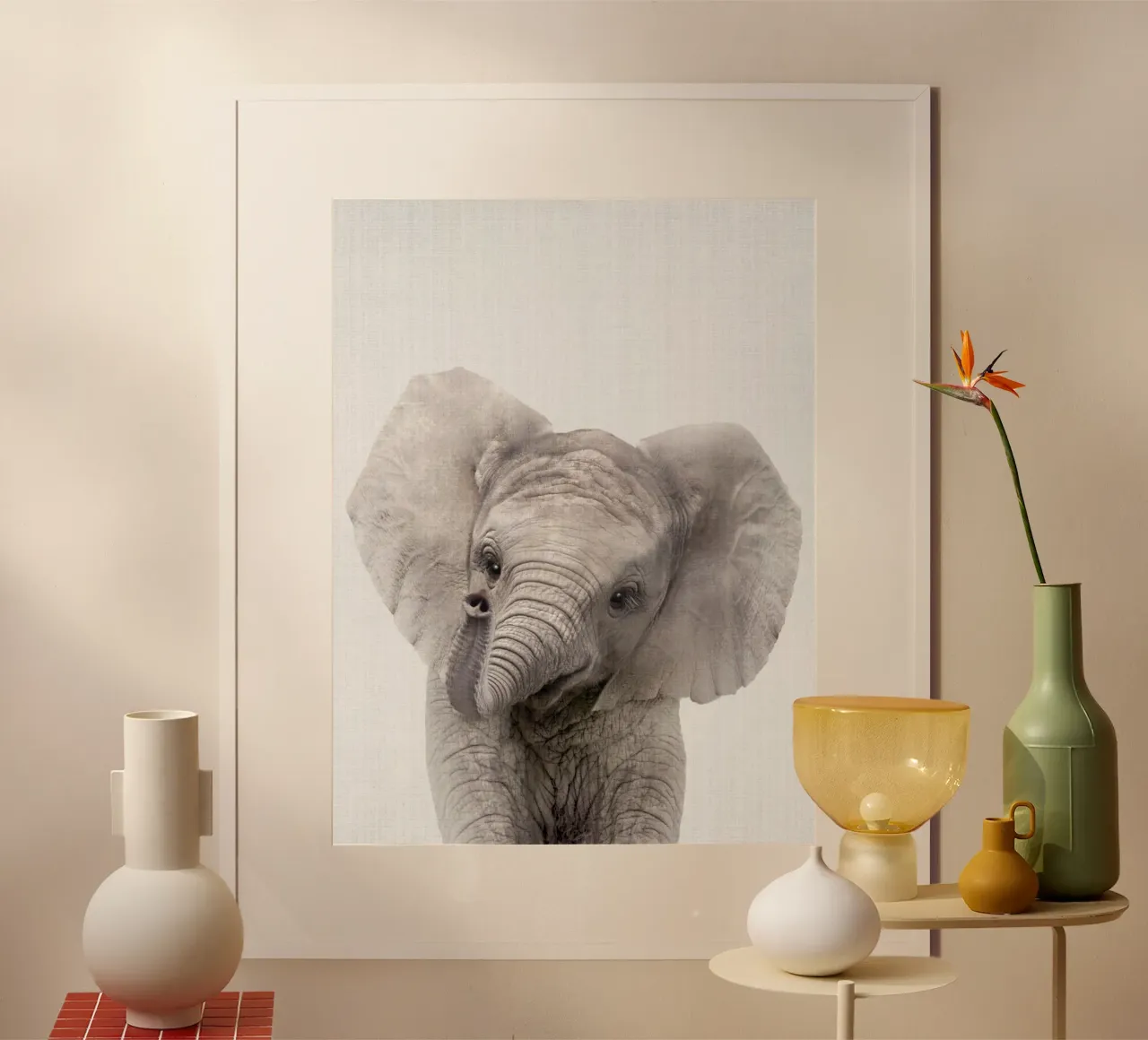Peekaboo Baby Elephant poster by Lila & Lola