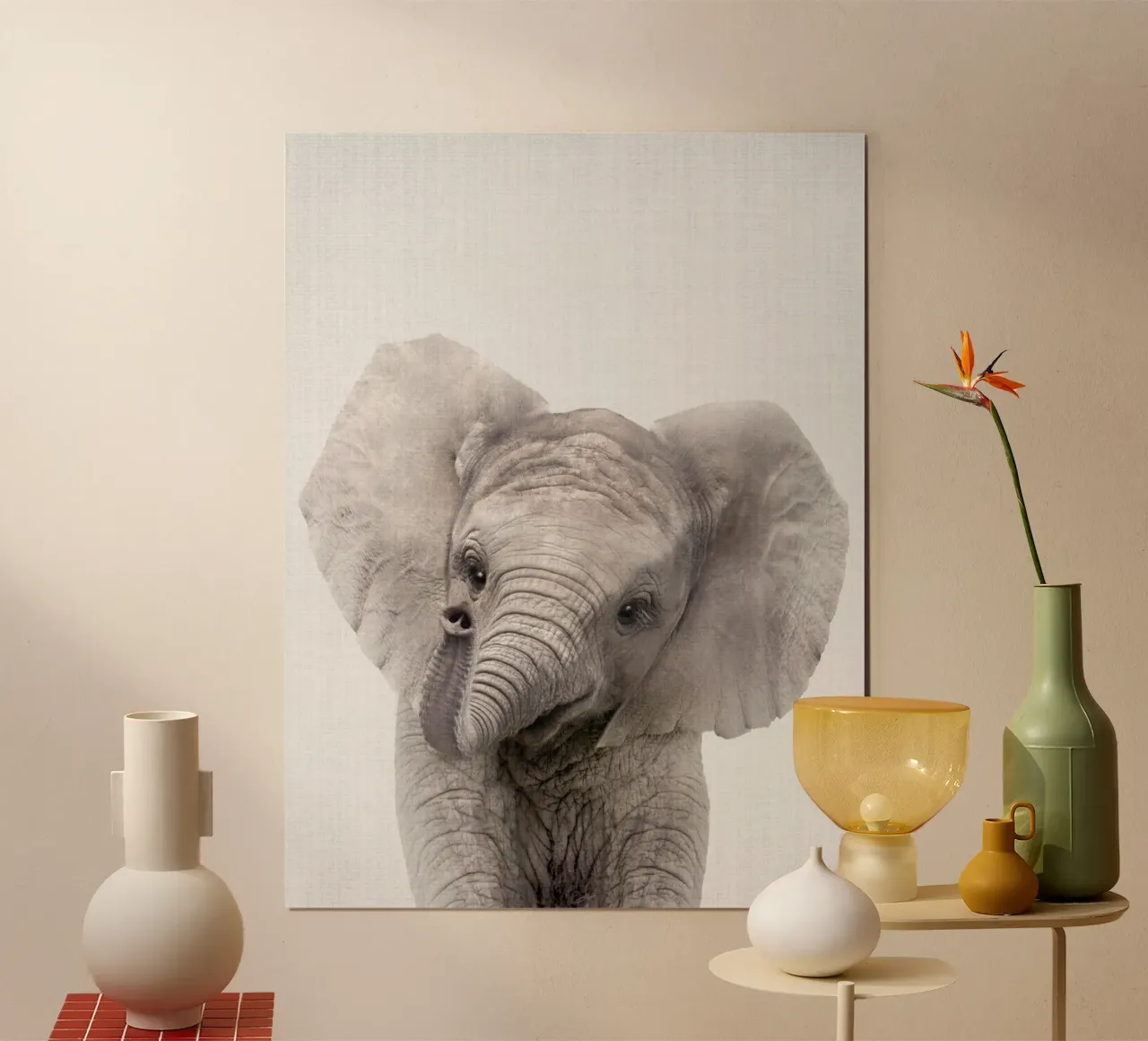 Peekaboo Baby Elephant poster by Lila & Lola
