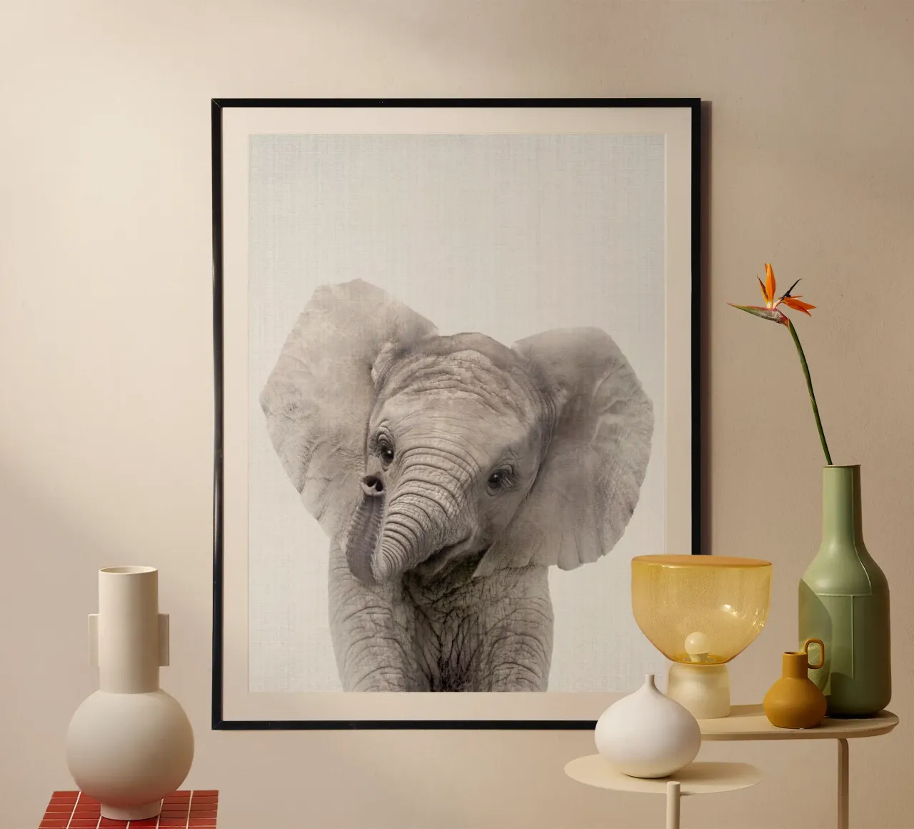 Peekaboo Baby Elephant poster by Lila & Lola
