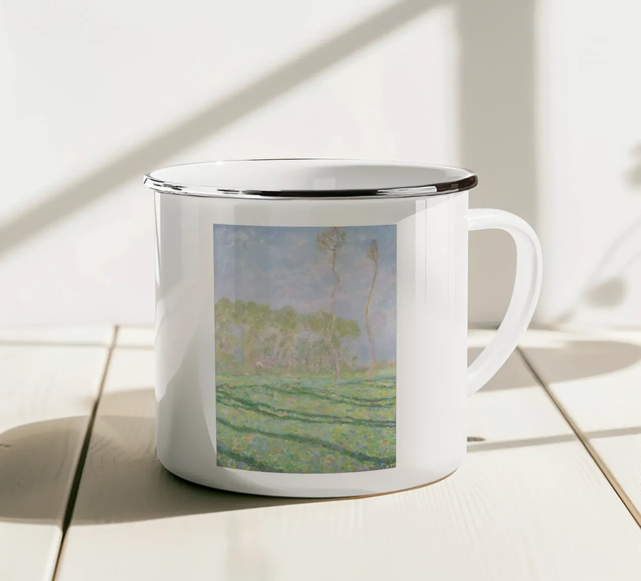 Scena di giardino e foresta di Claude Monet tazza in smalto da belong shop