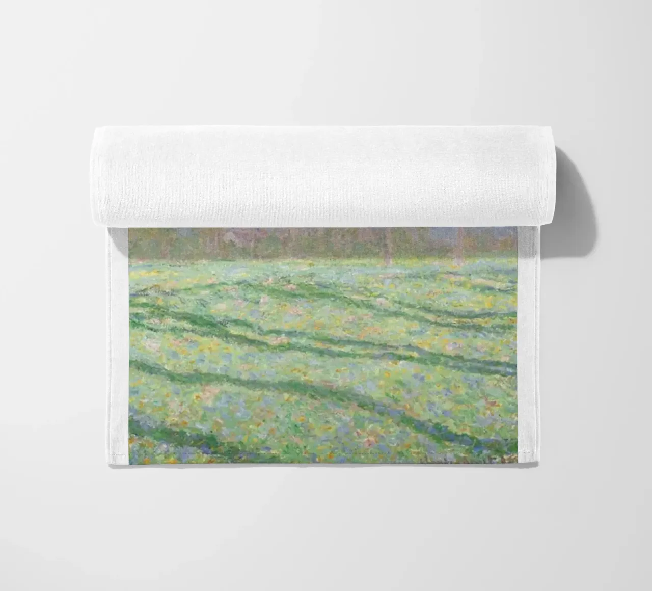 Claude Monet's Garden and Forest Scene beach towel by belong shop