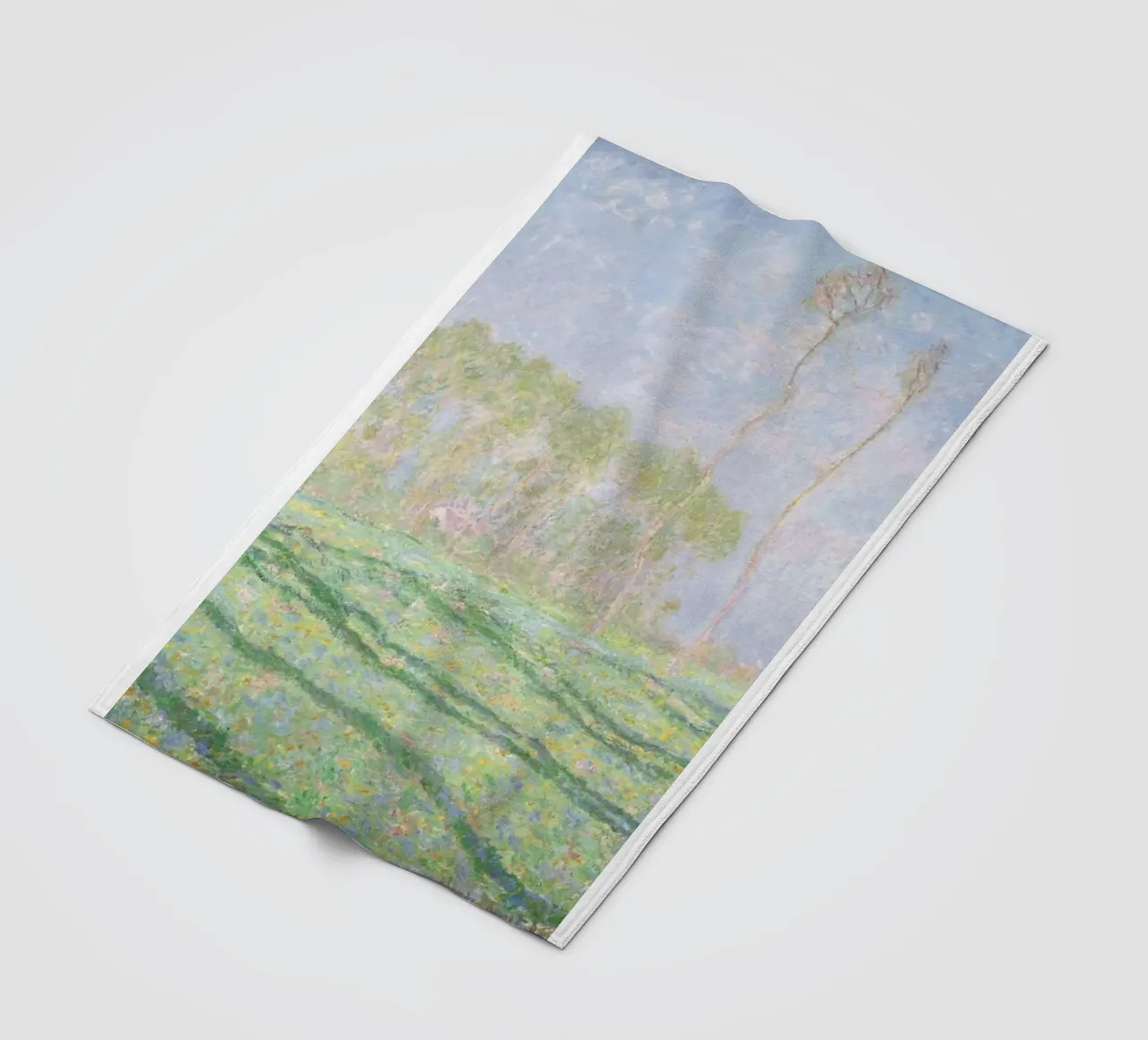 Claude Monet's Garden and Forest Scene fleece blanket by belong shop