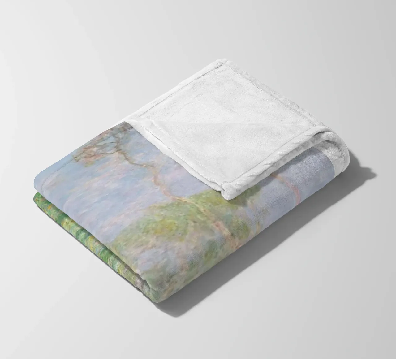 Claude Monet's Garden and Forest Scene fleece blanket by belong shop