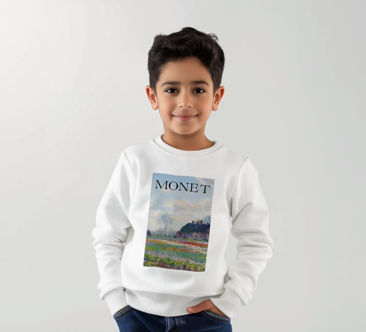 die natürliche schönheit der landschaft wiesen claude monet Kinder Sweatshirt von belong shop