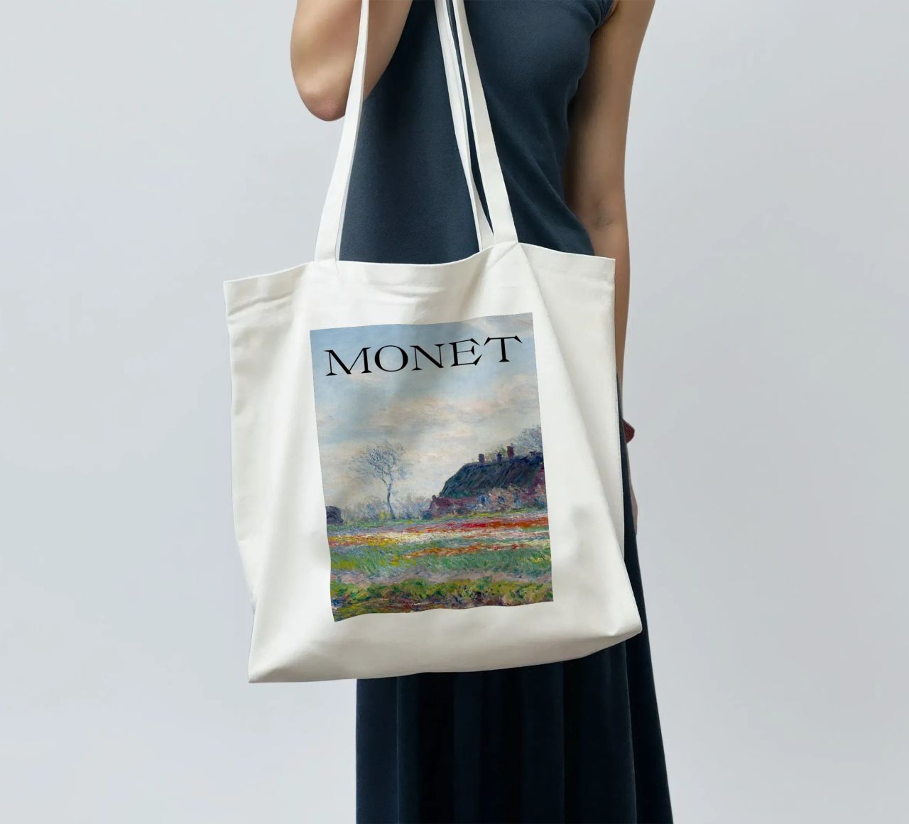 die natürliche schönheit der landschaft wiesen claude monet Jutebeutel von belong shop
