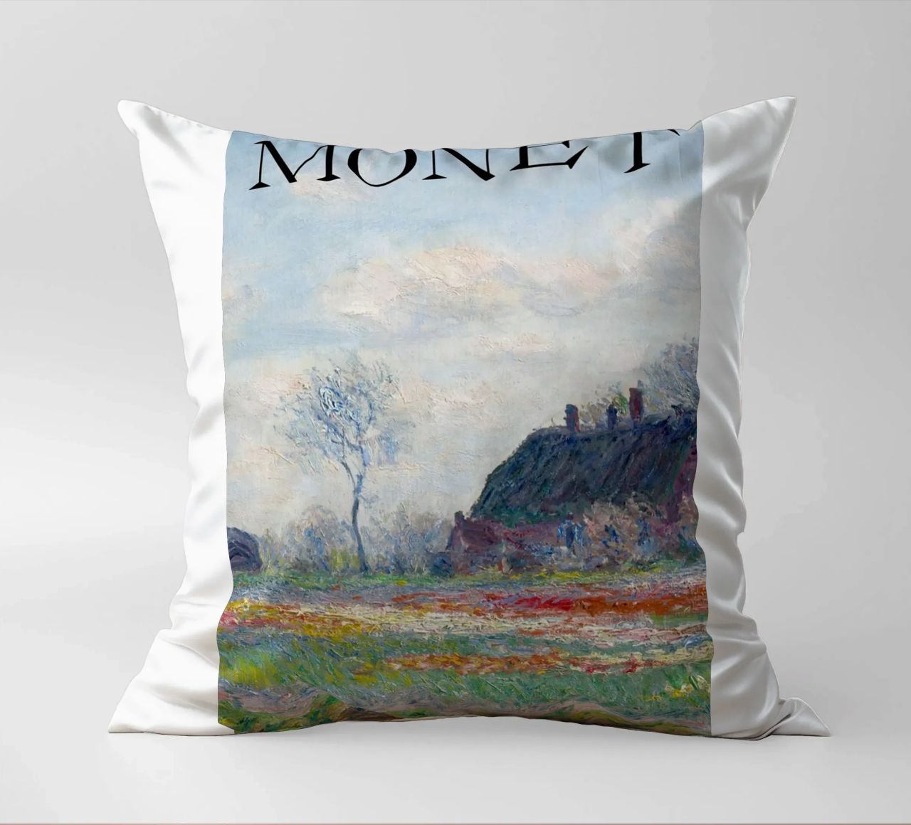 die natürliche schönheit der landschaft wiesen claude monet Kissen von belong shop