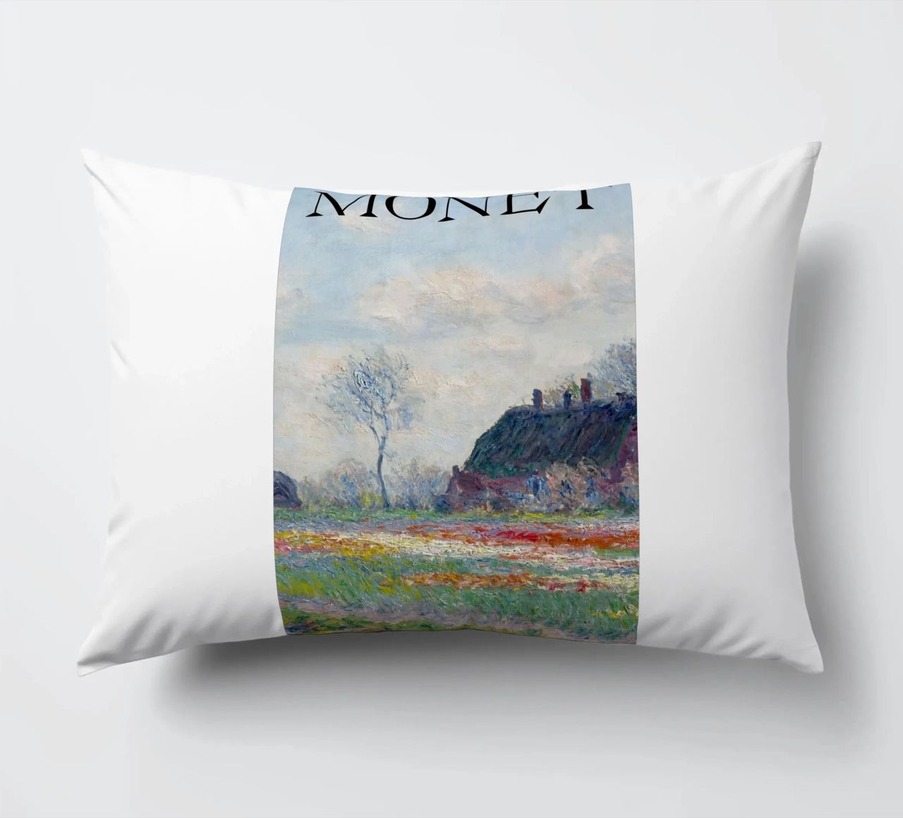 die natürliche schönheit der landschaft wiesen claude monet Kissen von belong shop
