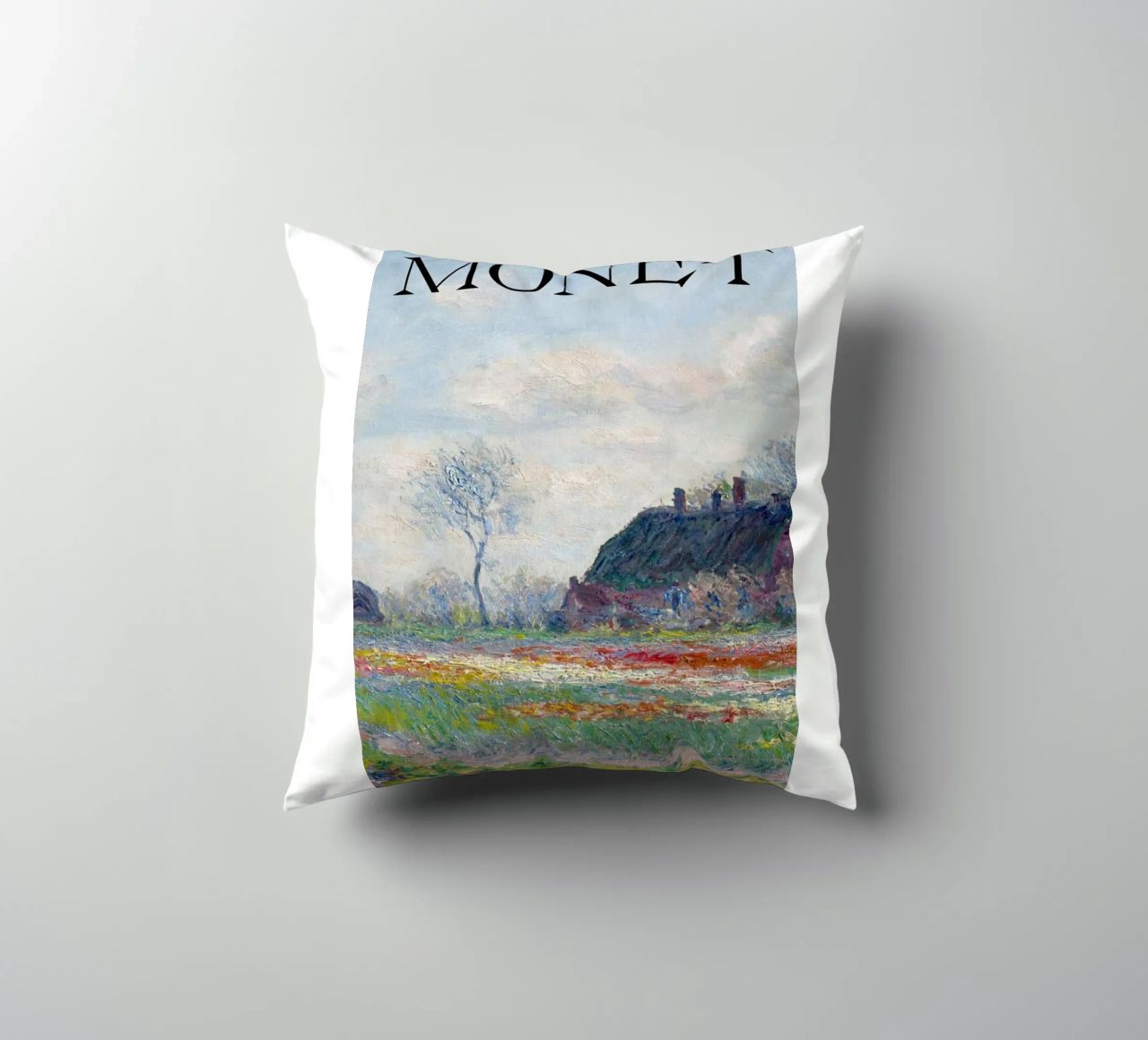 die natürliche schönheit der landschaft wiesen claude monet Kissen von belong shop