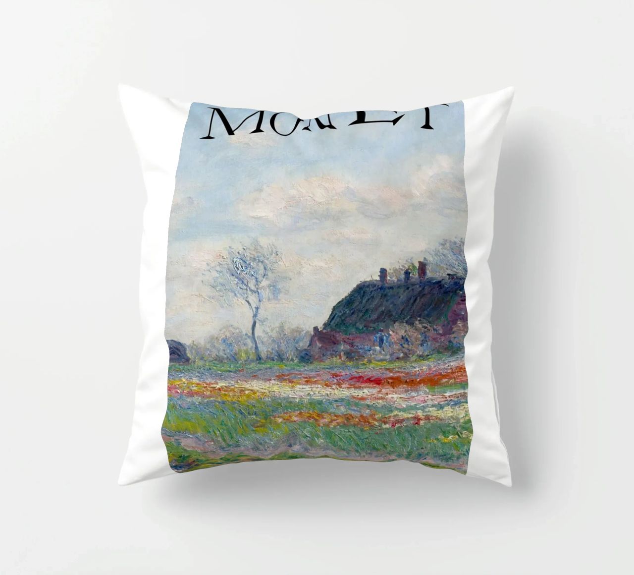 die natürliche schönheit der landschaft wiesen claude monet Kissen von belong shop