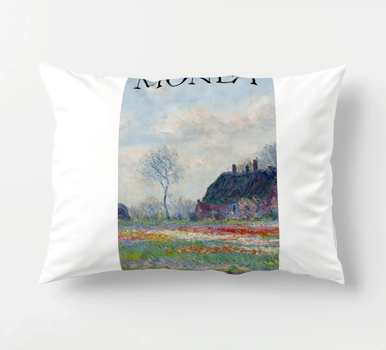 die natürliche schönheit der landschaft wiesen claude monet Kissen von belong shop