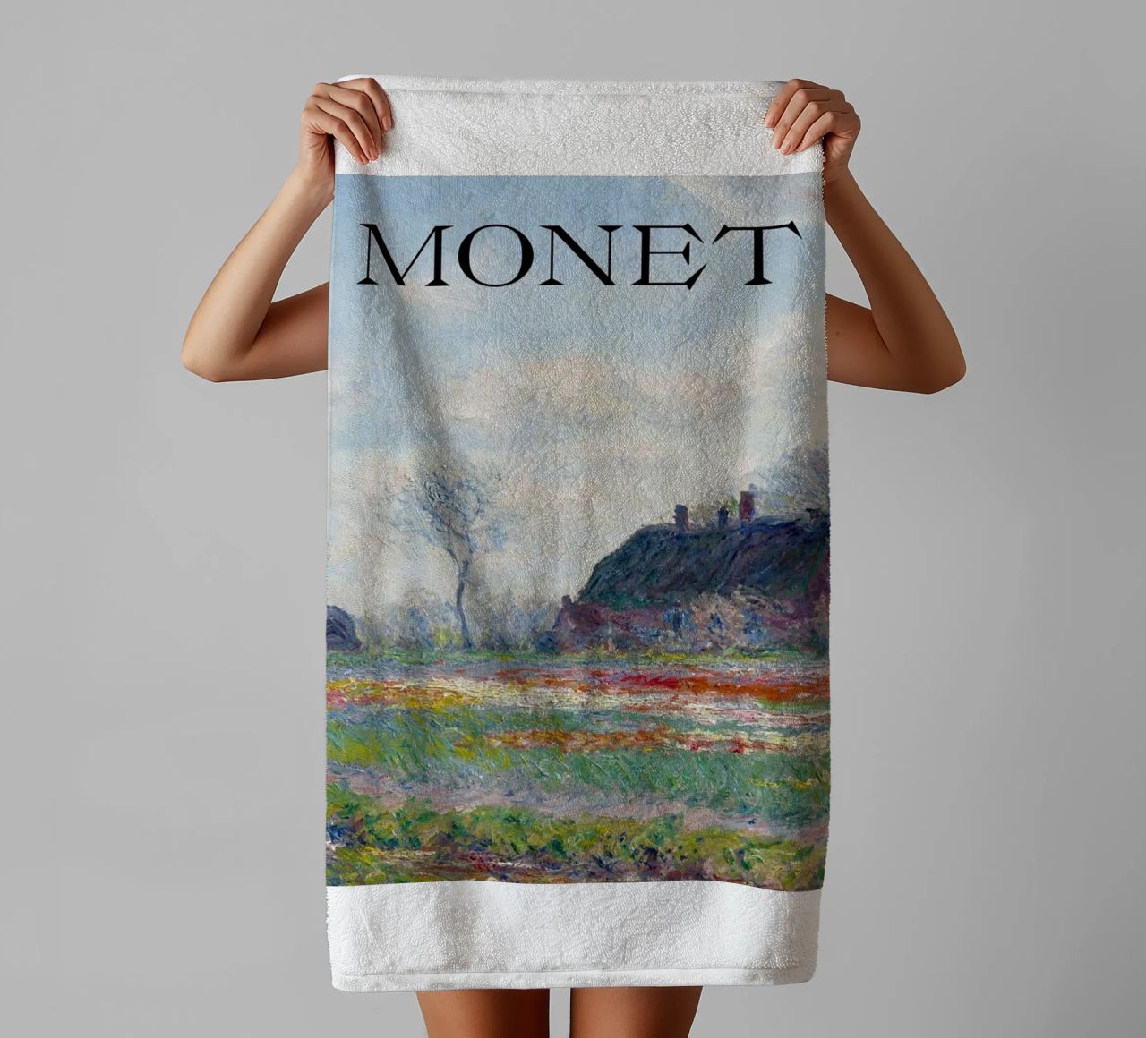 die natürliche schönheit der landschaft wiesen claude monet Handtuch von belong shop