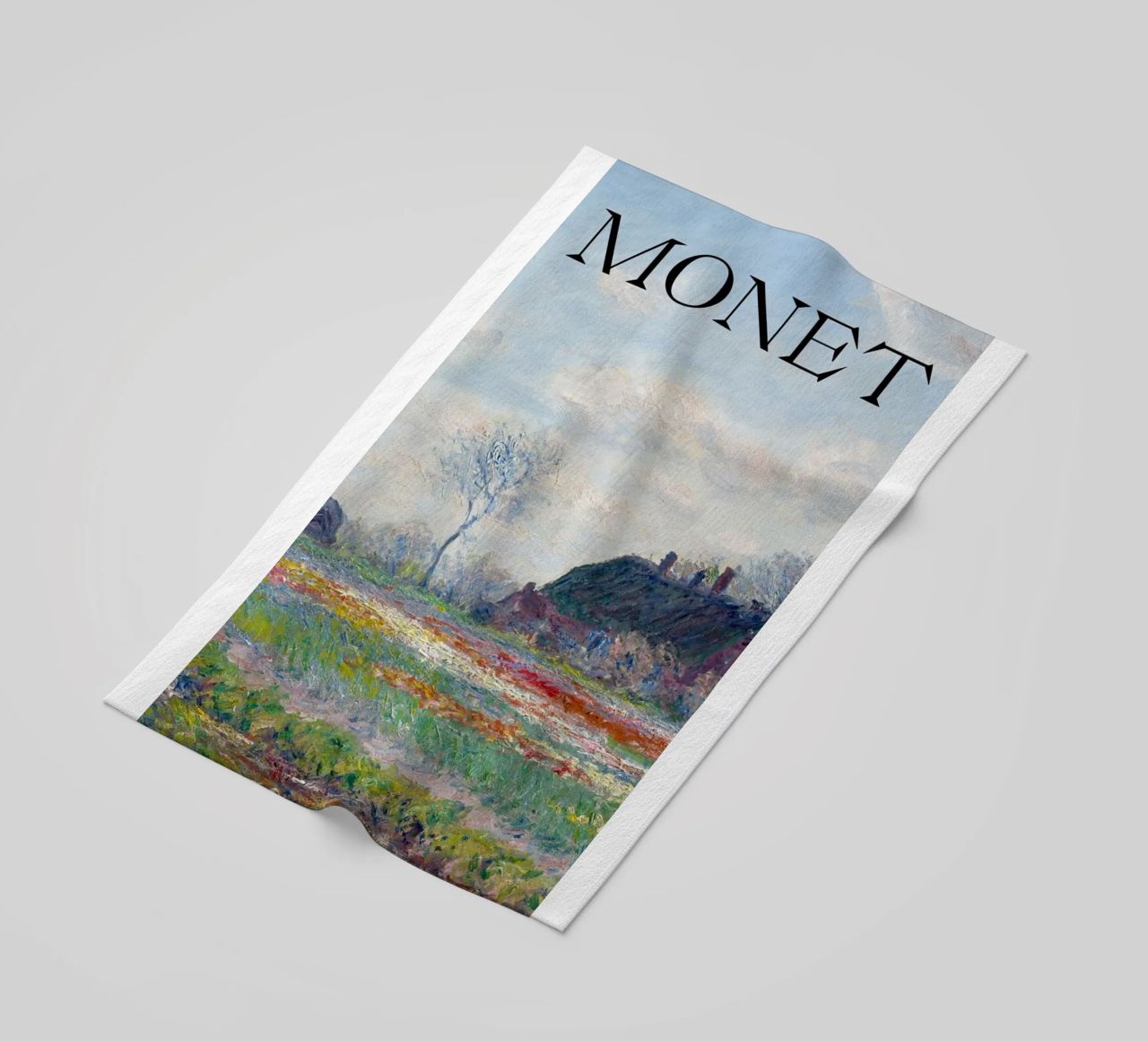 die natürliche schönheit der landschaft wiesen claude monet Strandtuch von belong shop