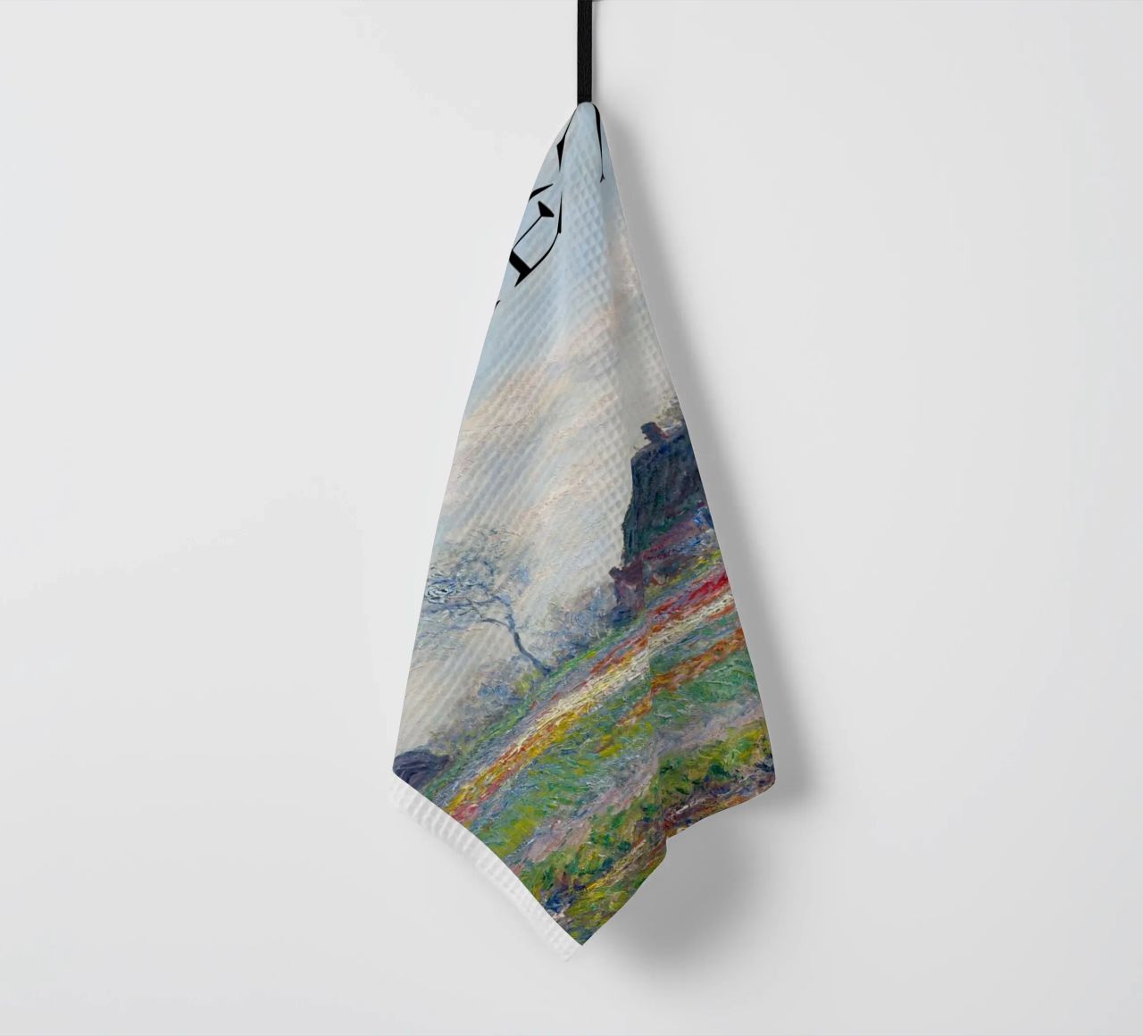 die natürliche schönheit der landschaft wiesen claude monet Geschirrtuch von belong shop