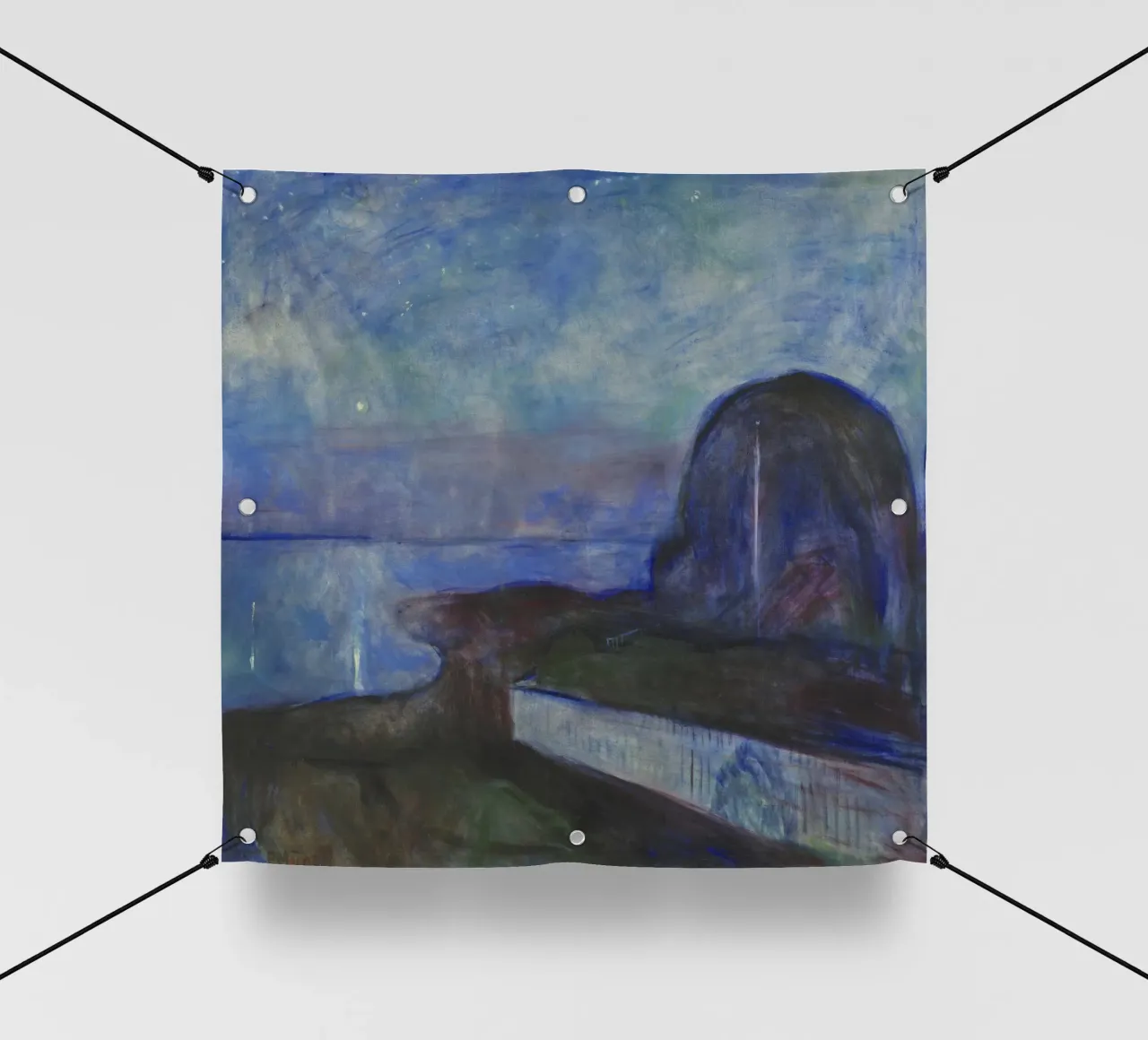 Edvard Munch - Notte stellata (1893) telo in pvc da Wirla