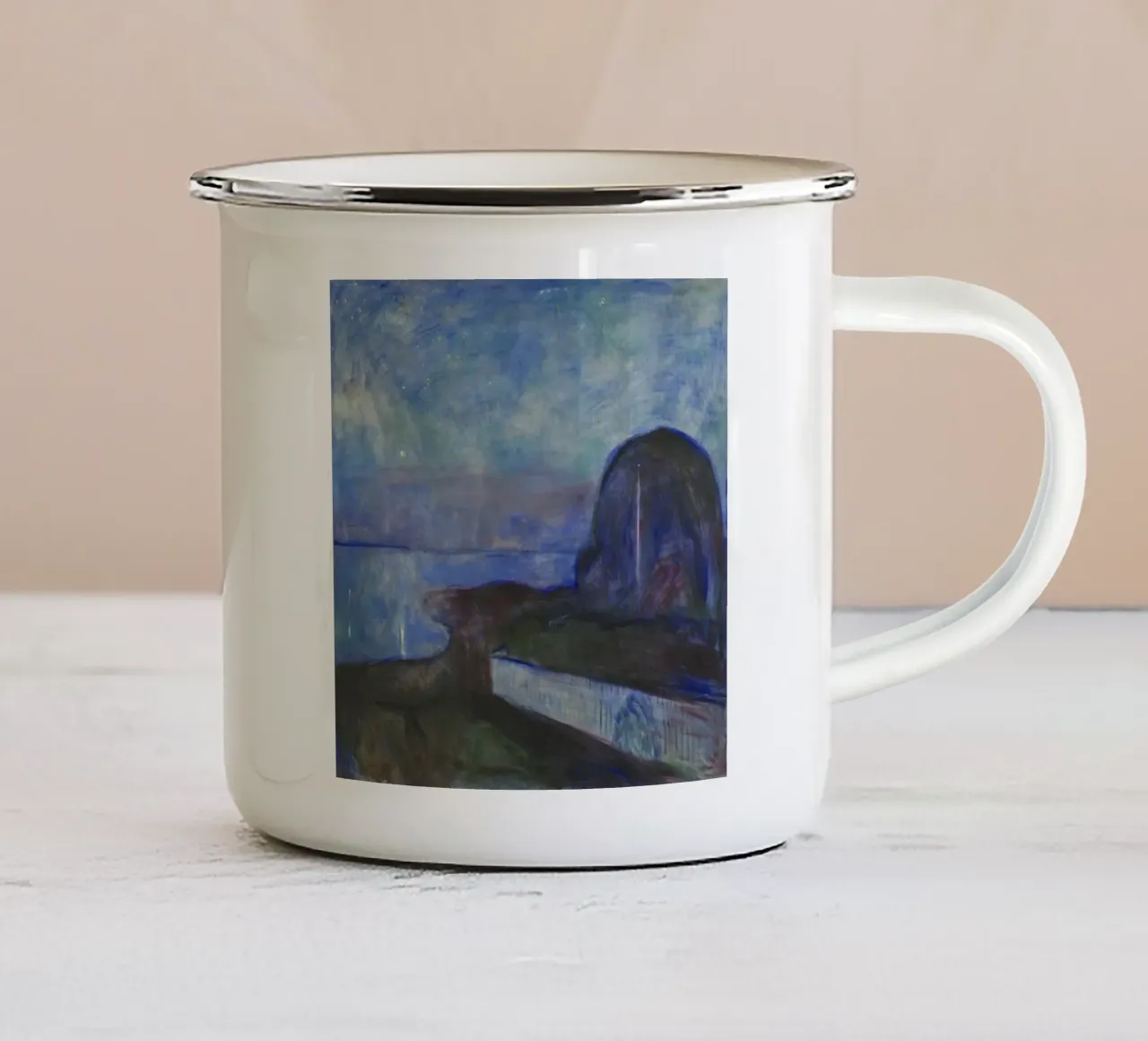 Edvard Munch - Notte stellata (1893) tazza in smalto da Wirla