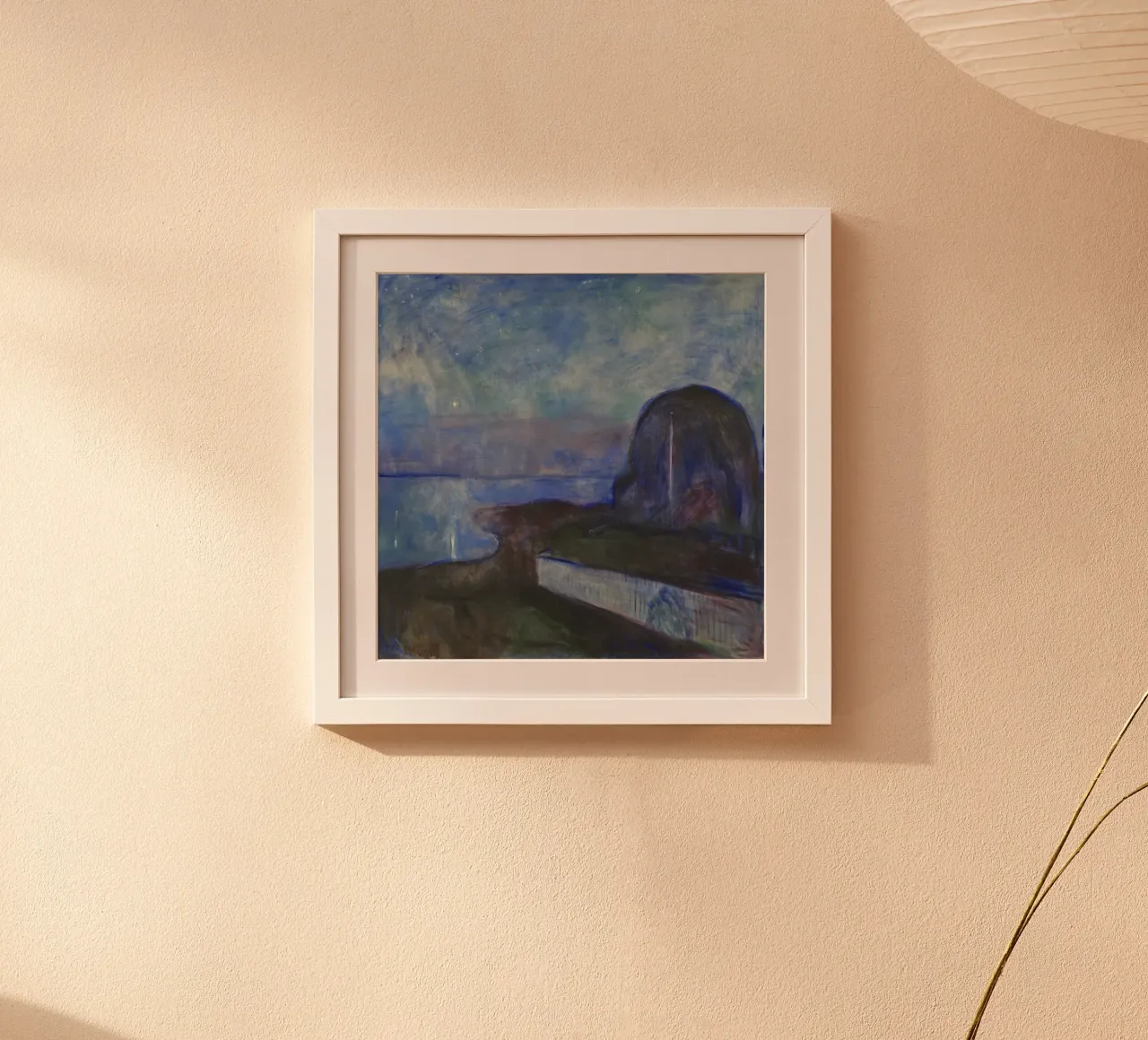 Edvard Munch - Notte stellata (1893) poster con telaio in alluminio da Wirla