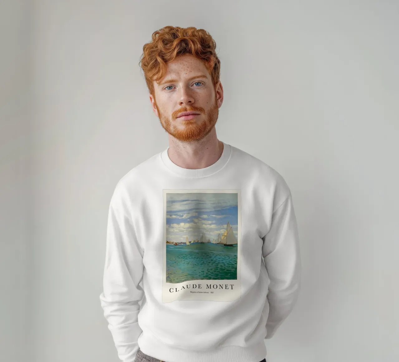 barche a vela in riva al mare claude monet felpa da belong shop