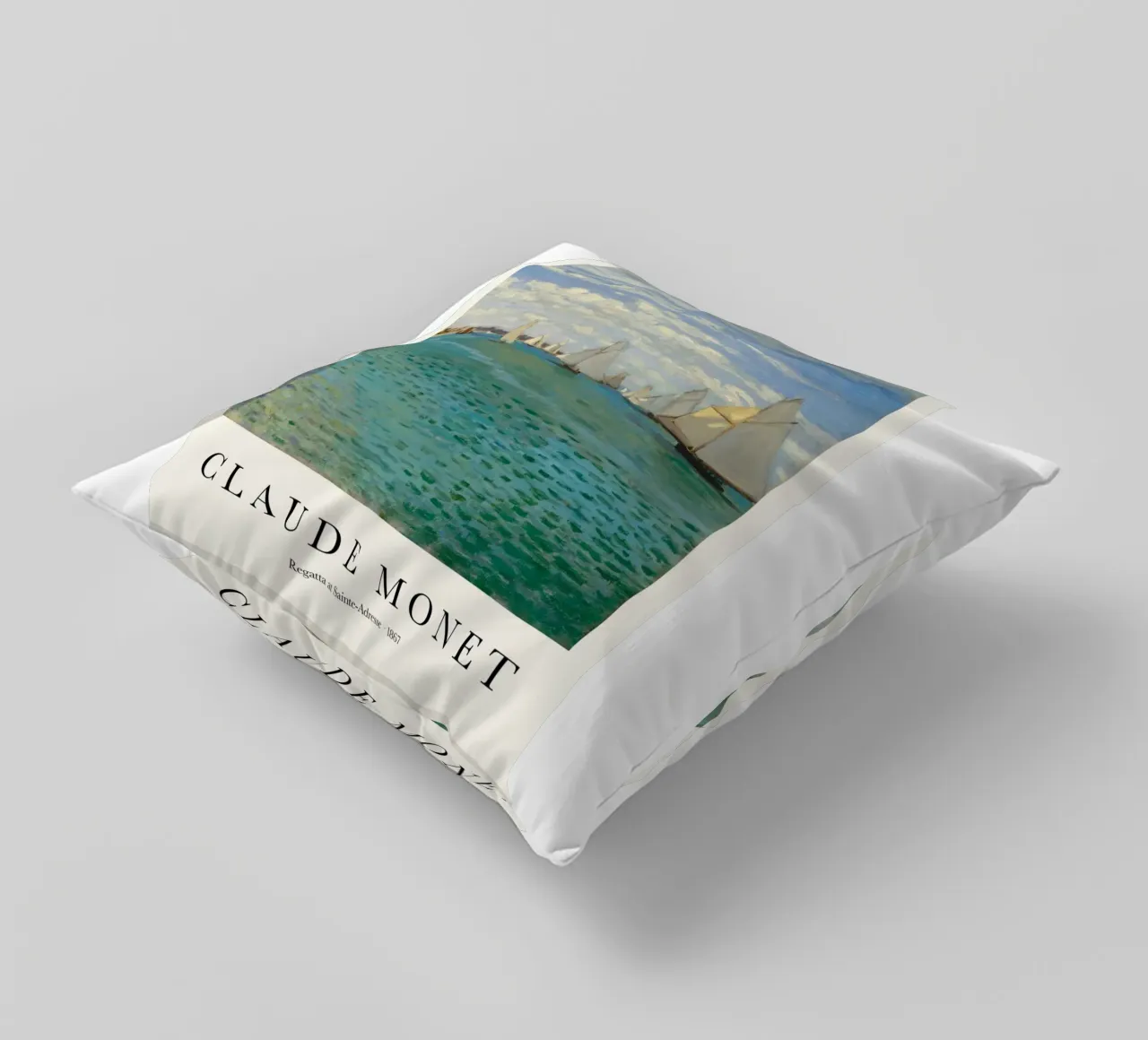 barche a vela in riva al mare claude monet cuscino da belong shop