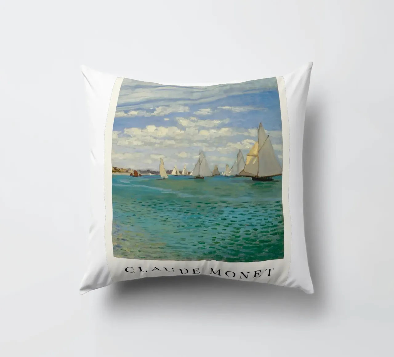 barche a vela in riva al mare claude monet cuscino da belong shop