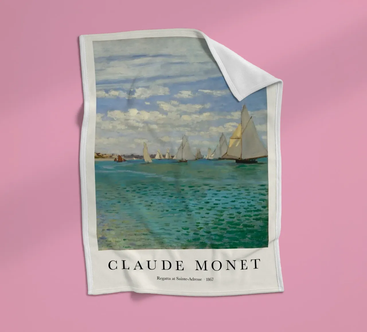 barche a vela in riva al mare claude monet coperta in pile da belong shop