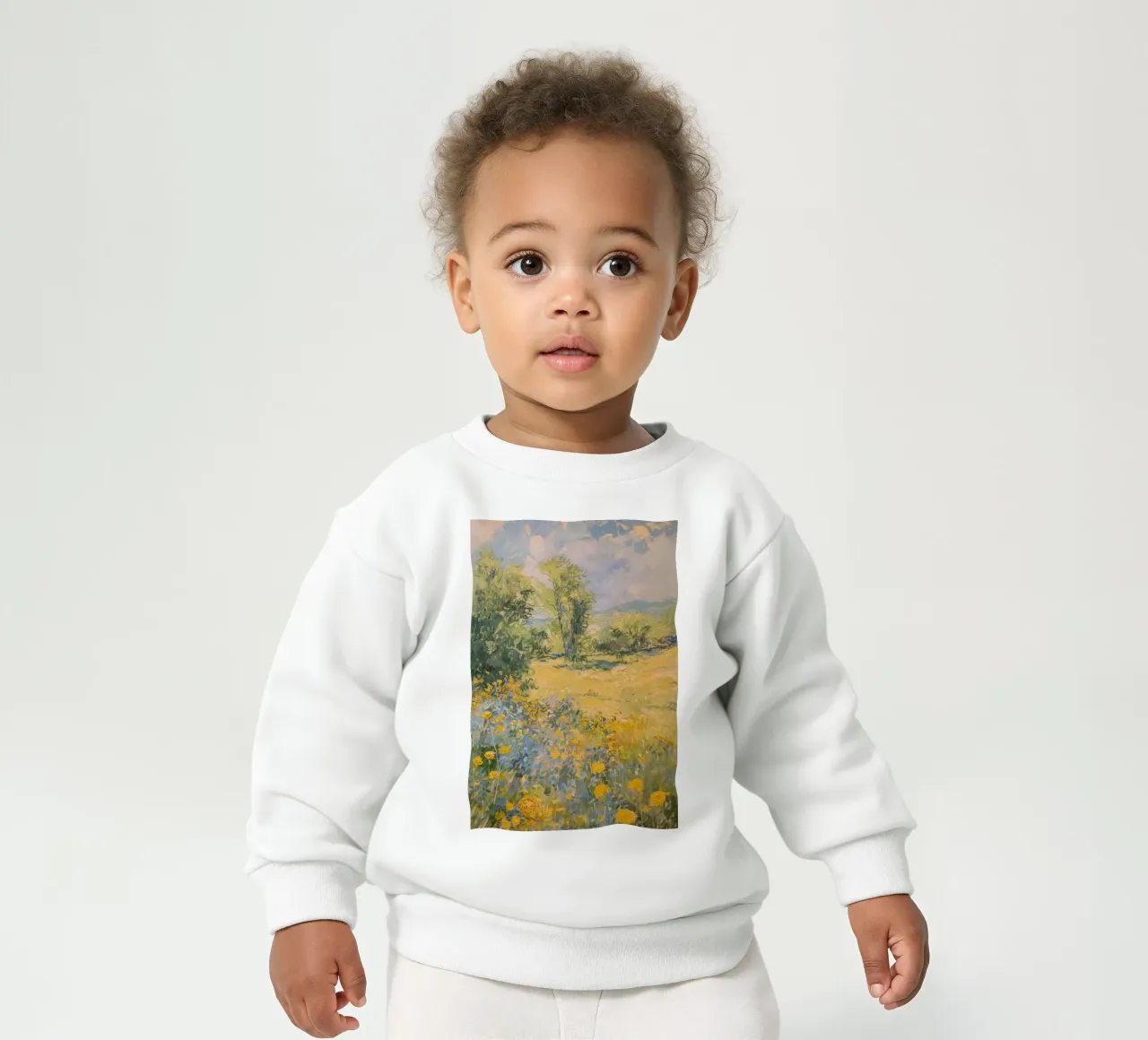 vue prairie fleurs sauvages dans collines claude monet sweat pour bébé de belong shop