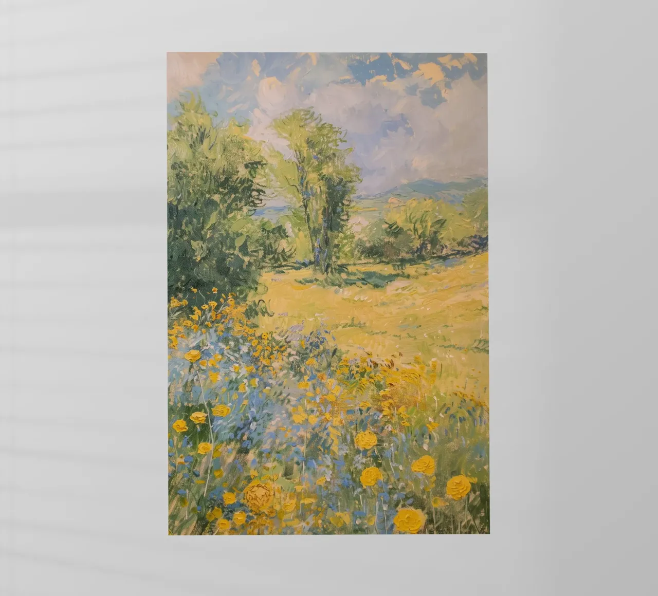view Meadow wild flowers in hills claude monet backlit film by belong shop