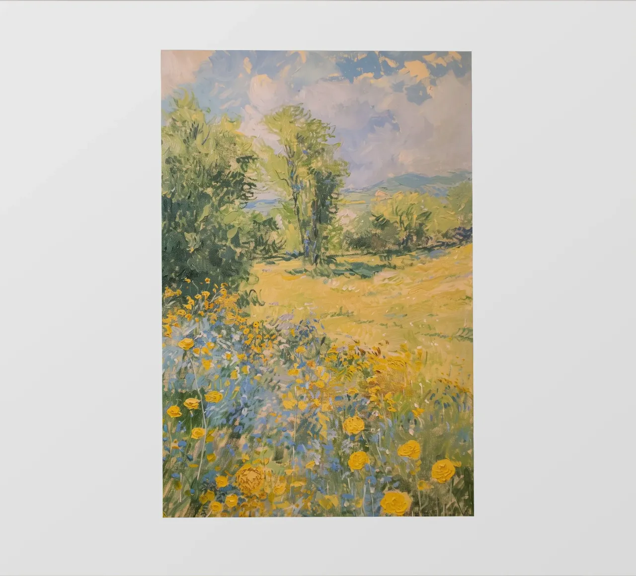 vue prairie fleurs sauvages dans collines claude monet bâche pvc de belong shop