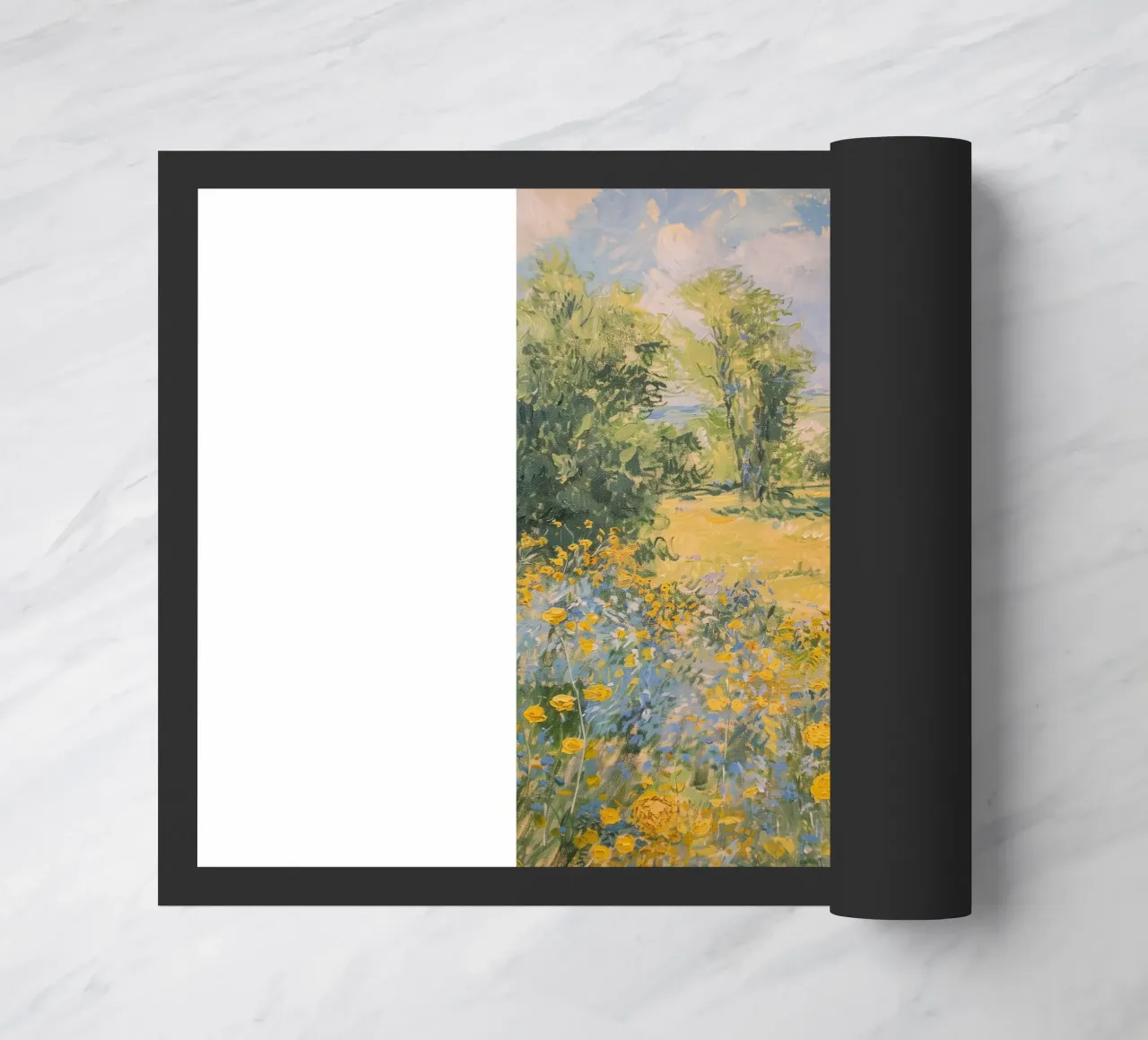vue prairie fleurs sauvages dans collines claude monet paillasson de belong shop