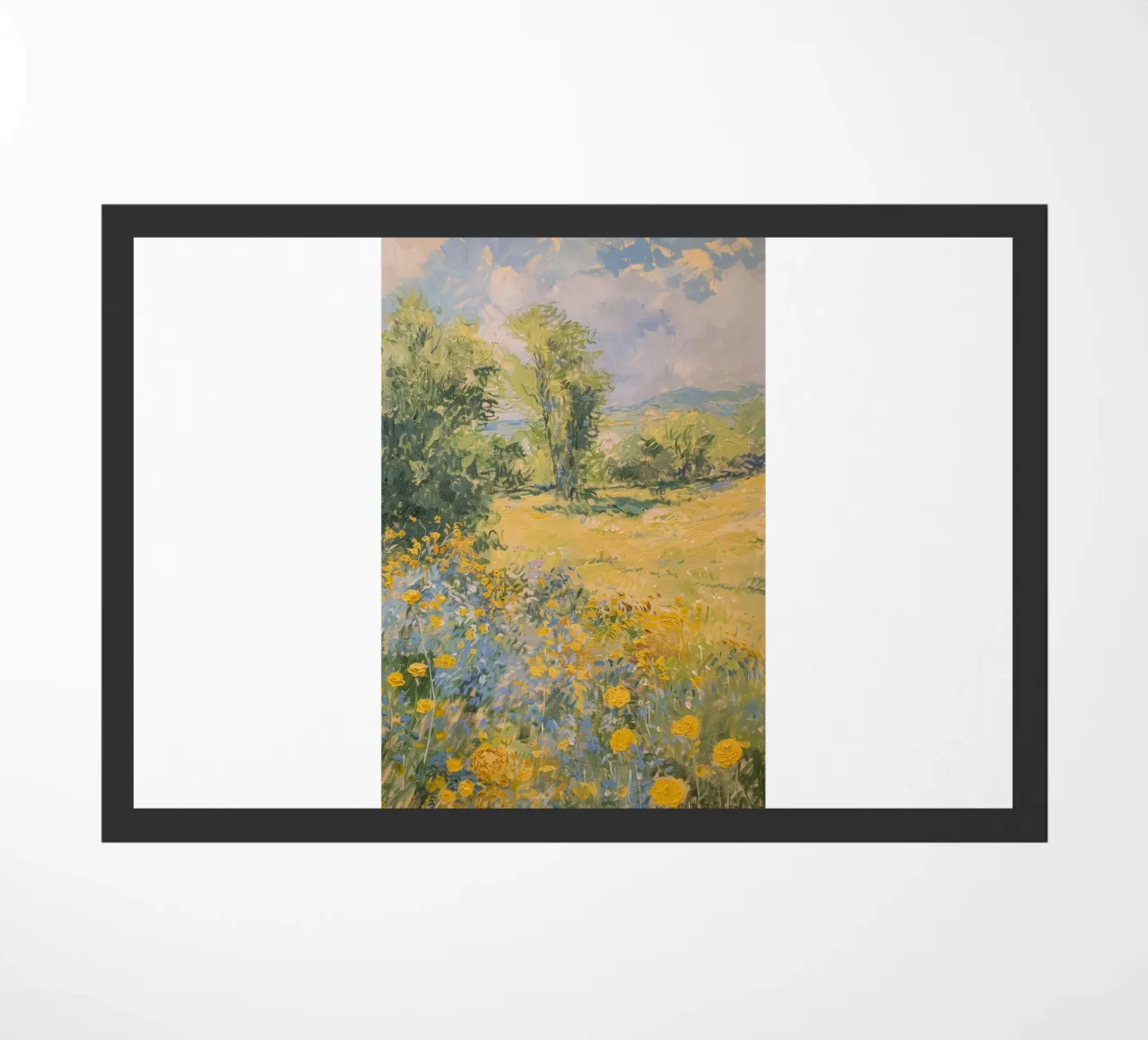 vue prairie fleurs sauvages dans collines claude monet paillasson de belong shop