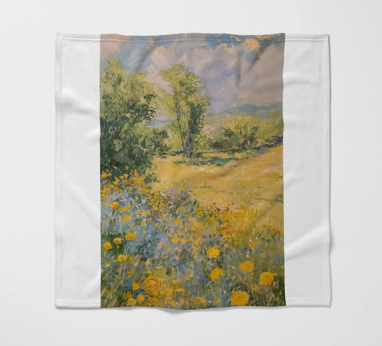 vue prairie fleurs sauvages dans collines claude monet plaid polaire de belong shop