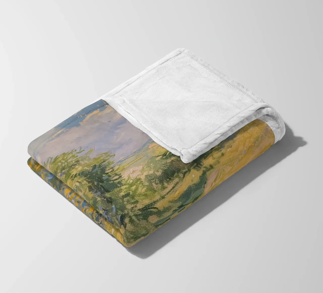 vue prairie fleurs sauvages dans collines claude monet plaid polaire de belong shop