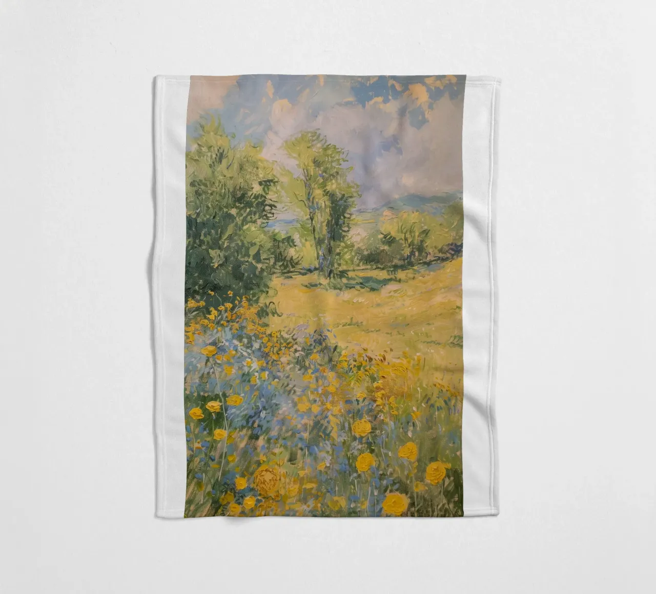 vue prairie fleurs sauvages dans collines claude monet plaid polaire de belong shop