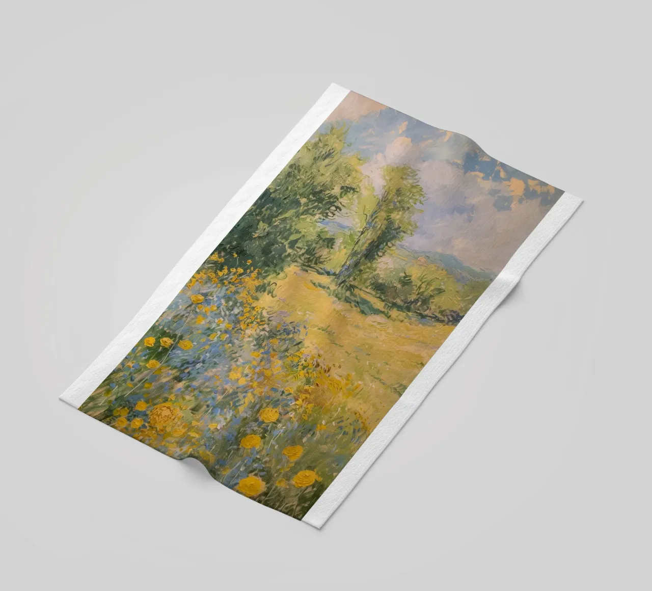 vue prairie fleurs sauvages dans collines claude monet serviette de plage de belong shop
