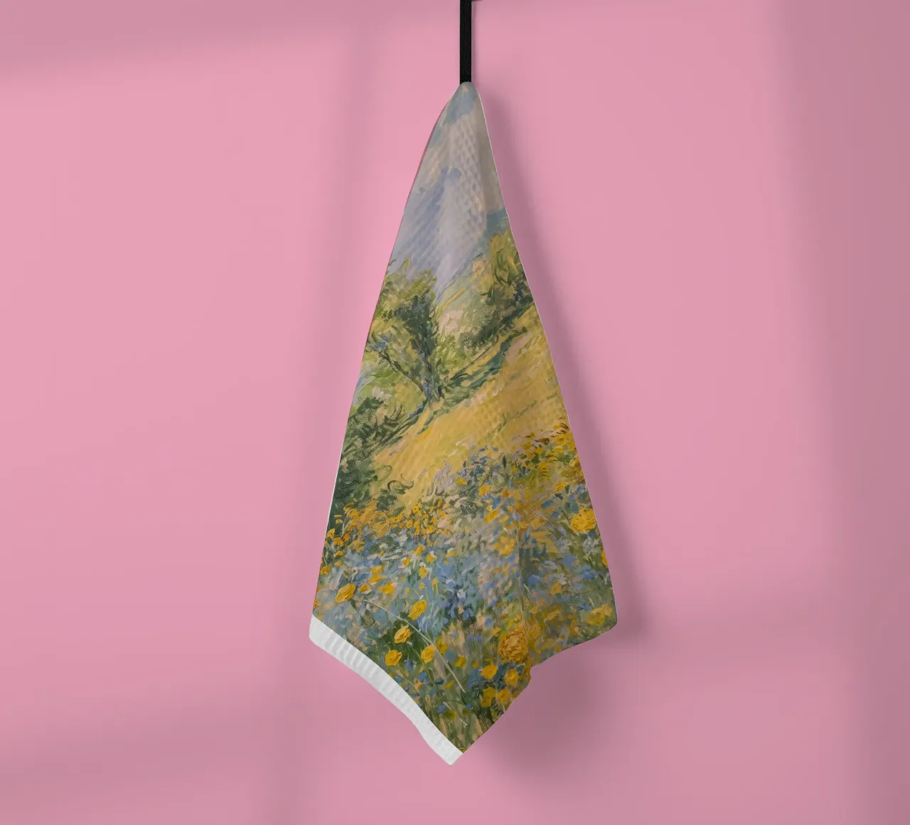 vue prairie fleurs sauvages dans collines claude monet torchon de belong shop